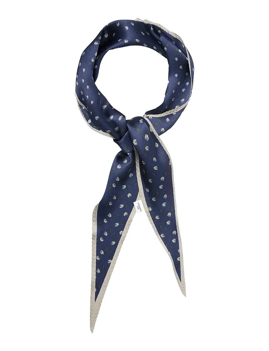 Becksöndergaard - Hearta Tulip Diamond Scarf - tynde tørklæder - navy blue - 1