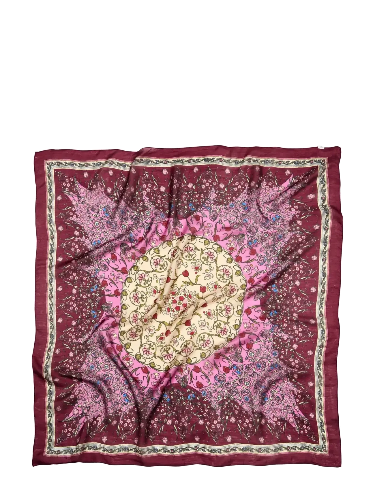 Becksöndergaard Gardenparty Taby Sia Scarf - Accessoires - VIVACIOUS PINK / burgundy
