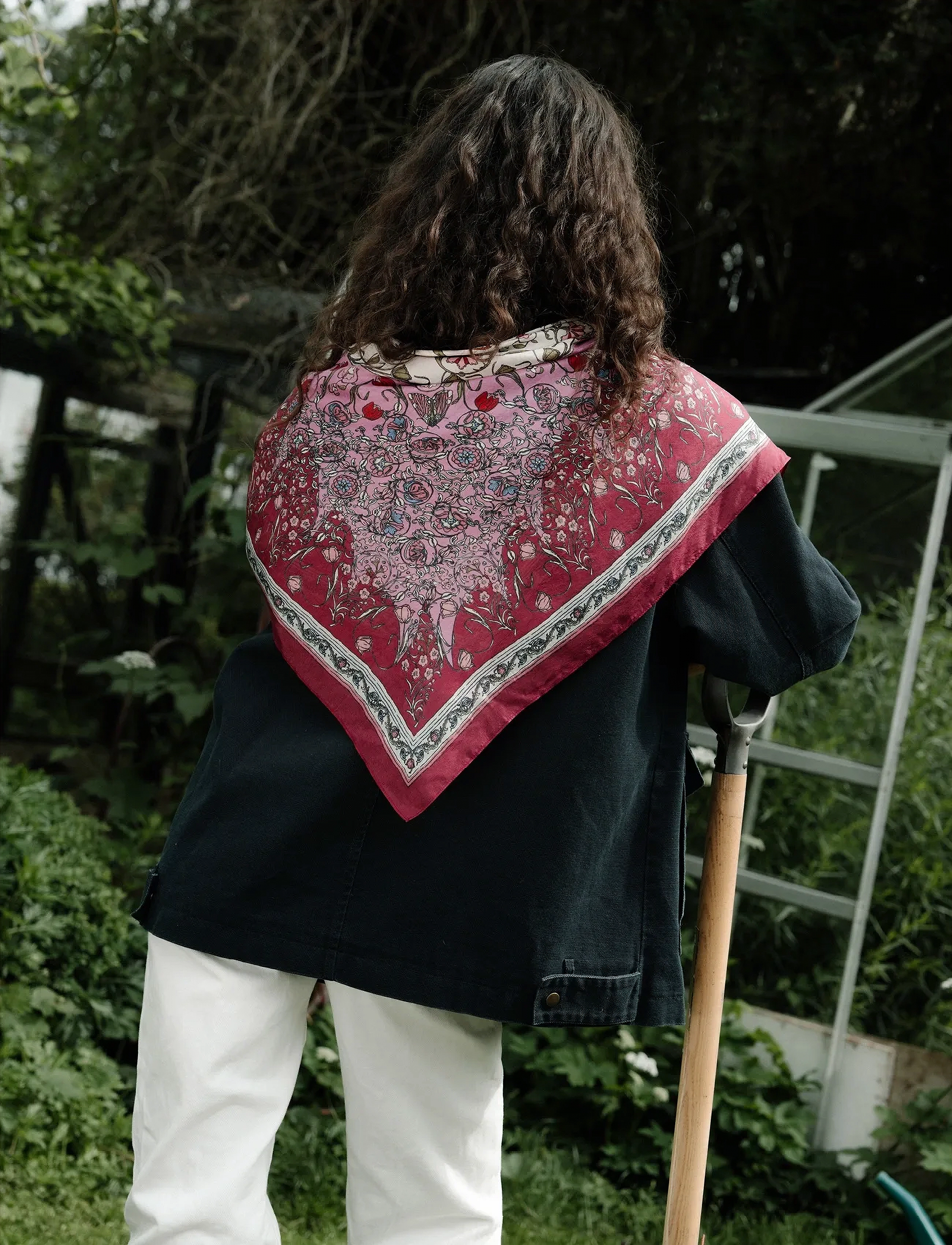 Becksöndergaard Gardenparty Taby Sia Scarf - BECKSÖNDERGAARD - VIVACIOUS PINK / burgundy