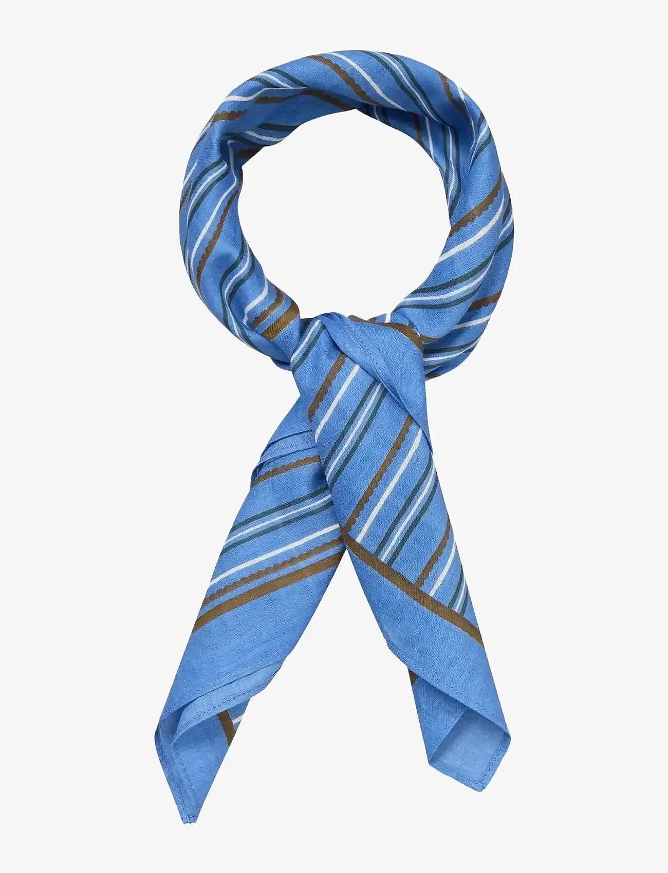 Becksöndergaard - Scallopia Striped Cotta Scarf - moetrendid - azure blue - 1