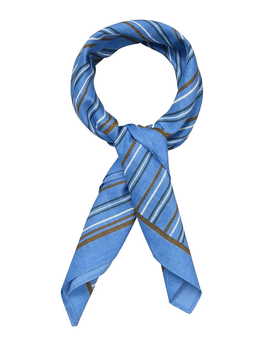 Becksöndergaard - Scallopia Striped Cotta Scarf - kevyet huivit - azure blue - 1
