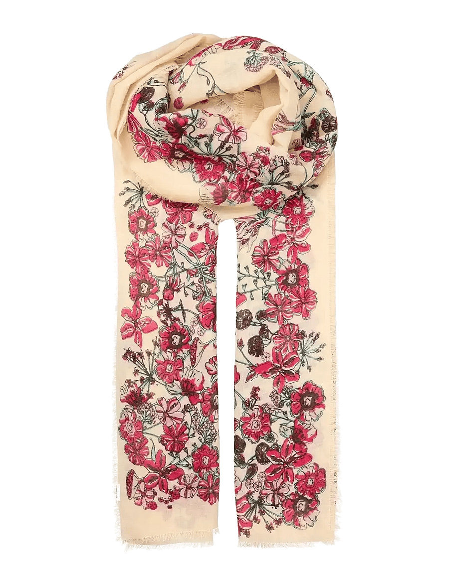 Becksöndergaard - Floralia Siw Scarf - fashion trends - buttercream white - 1