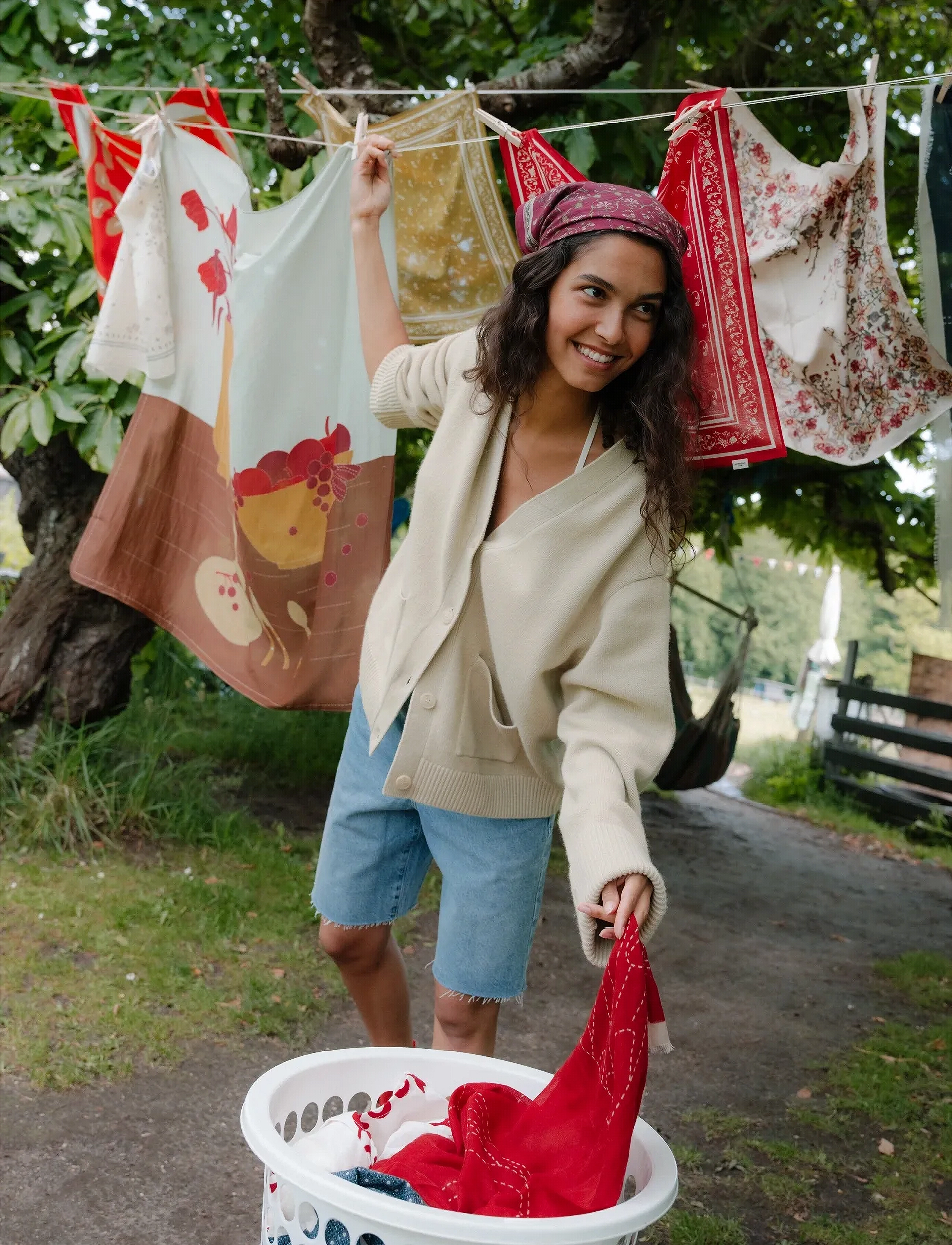 Becksöndergaard Gardenparty Cotta Scarf - Accessoires - VIVACIOUS PINK / pink/rose