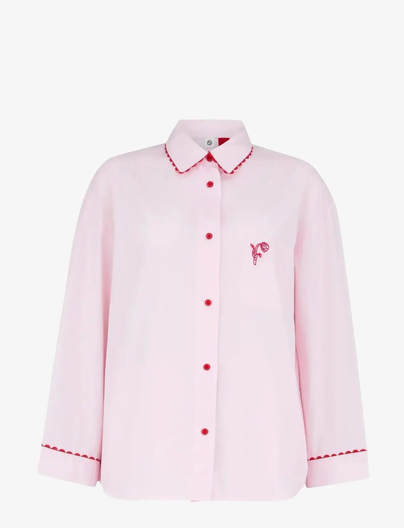Becksöndergaard - Scallop Pyjamas Shirt - pikkade varrukatega särgid - pale lilac pink - 1