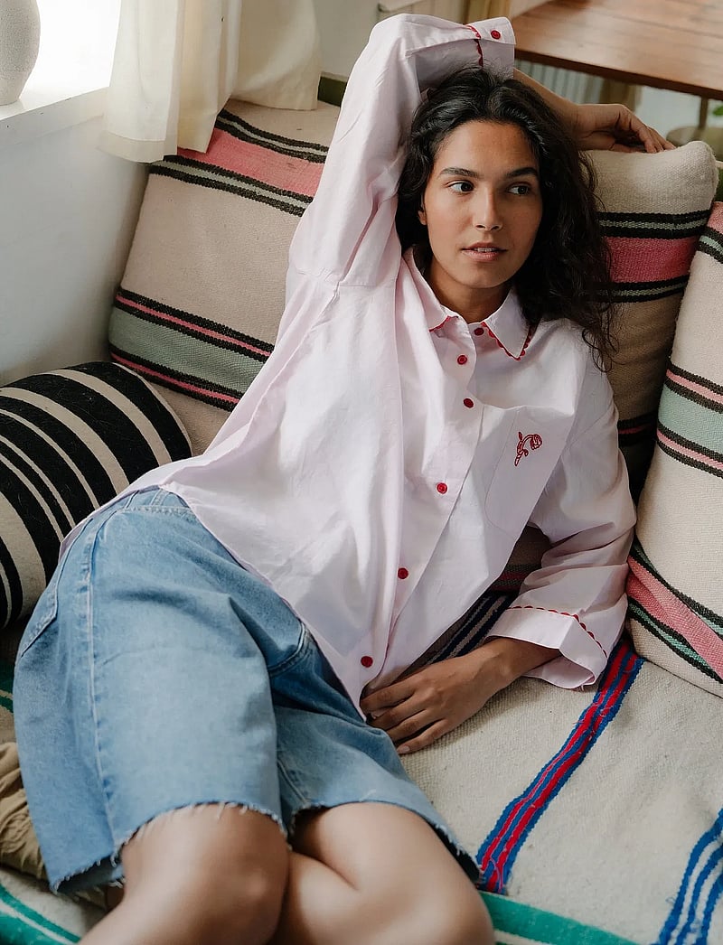 Becksöndergaard - Scallop Pyjamas Shirt - pikkade varrukatega särgid - pale lilac pink - 2