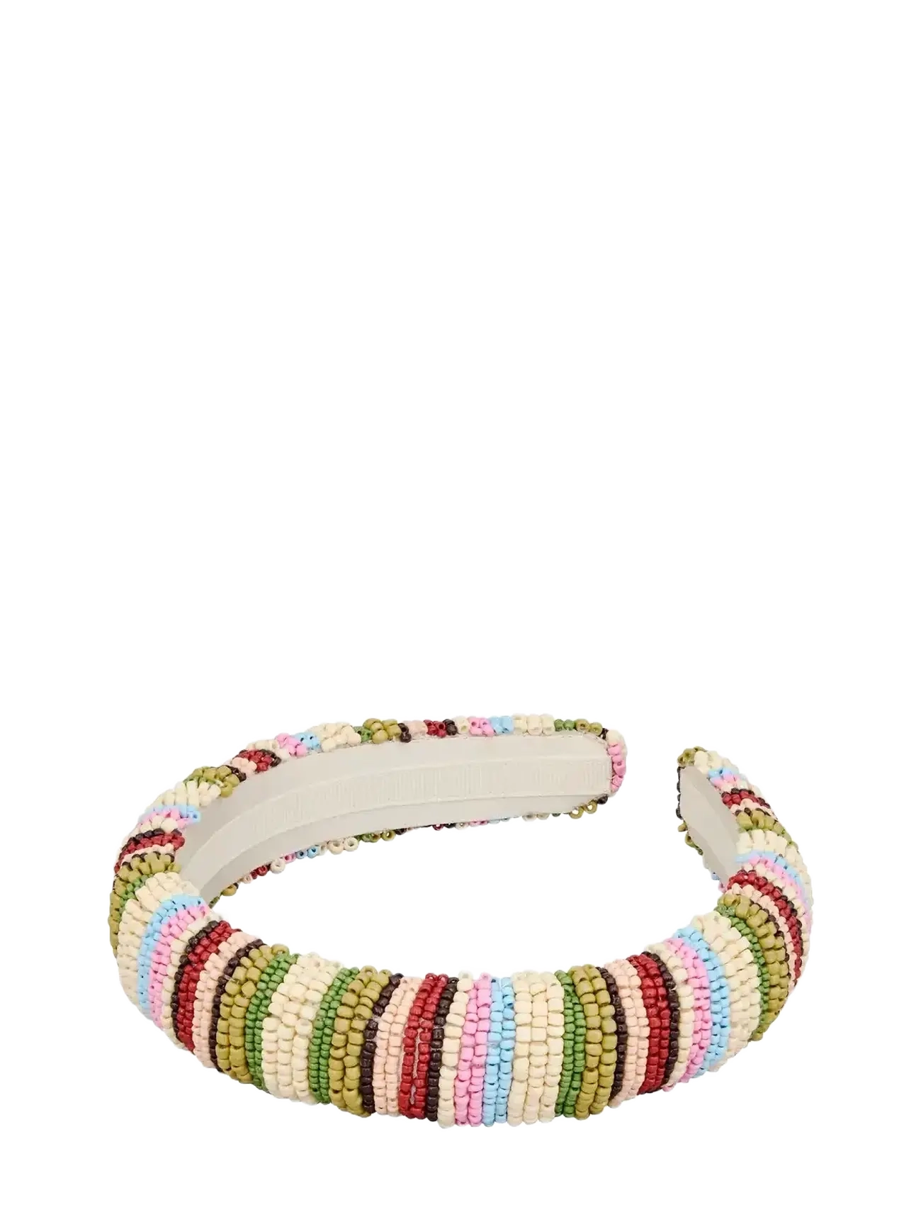 Becksöndergaard Stripes Midi Beaded Hairbrace - Becksöndergaard - KHAKI GREEN / multi