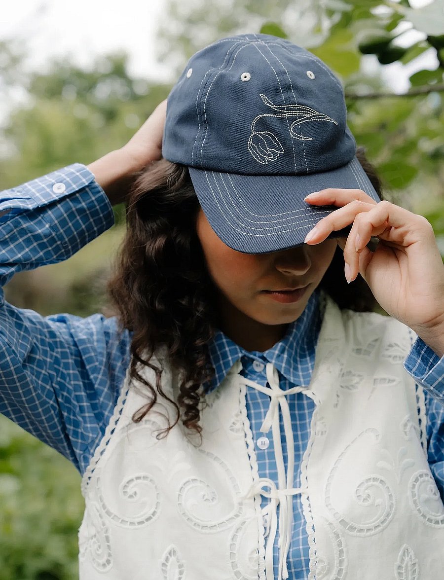 Becksöndergaard - Tulipa Cotton Cap - caps - navy blue - 0