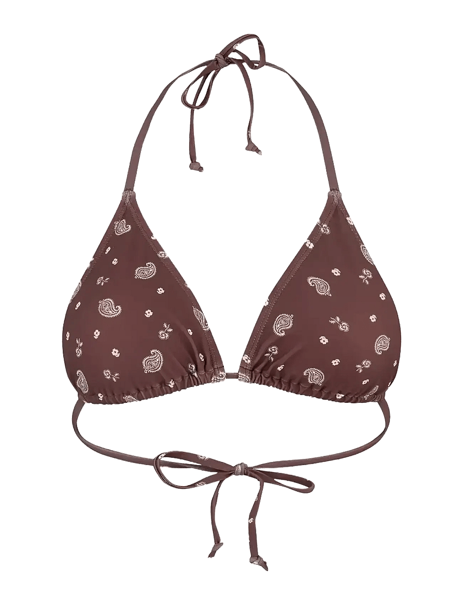 Becksöndergaard - Bloom Paisley Bel Bikini Top - triangle bikinis - chocolate brown - 1