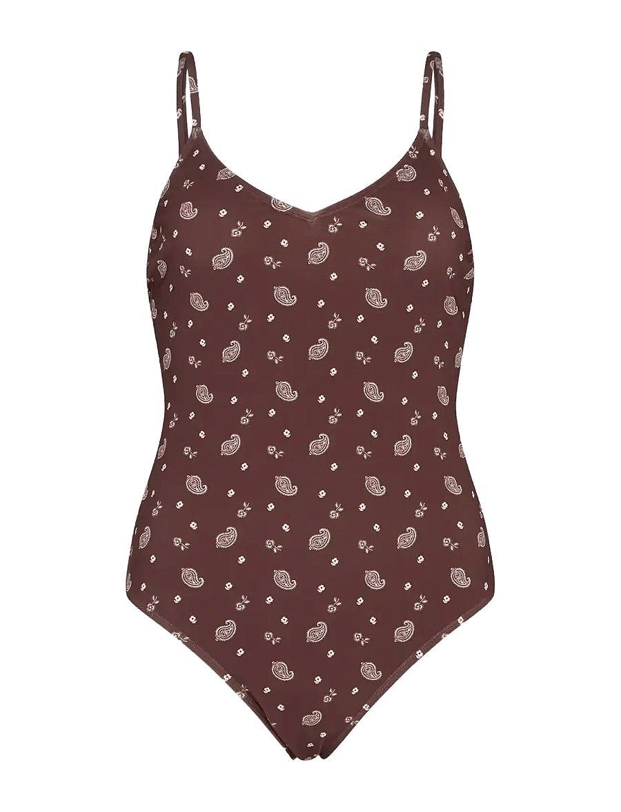 Becksöndergaard - Bloom Paisley Bea Swimsuit - swimsuits - chocolate brown - 0