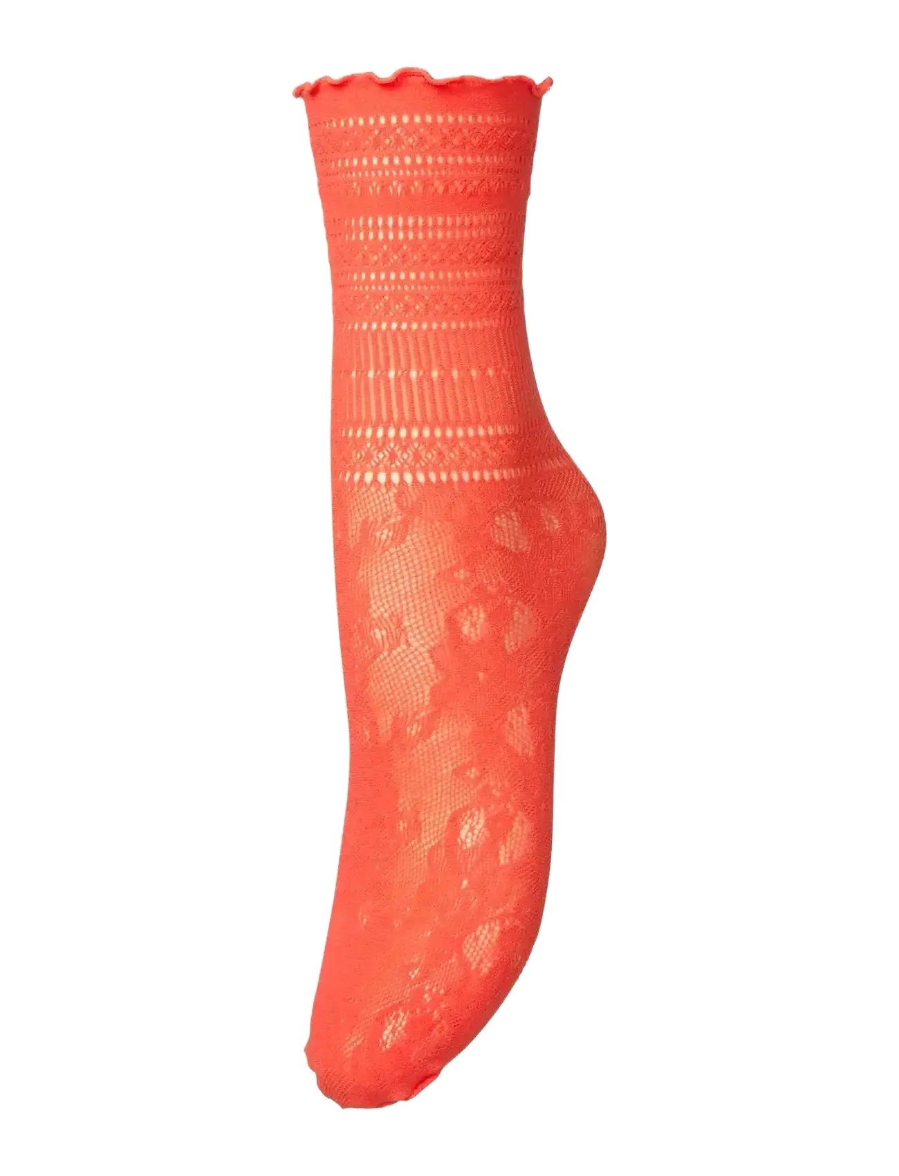 Becksöndergaard Bloom Lace Sock - Undertøj - GRENADINE RED / coral