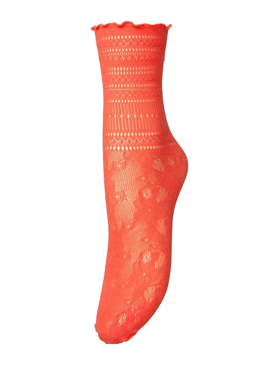 Becksöndergaard - Bloom Lace Sock - klassikalised sokid - grenadine red - 0