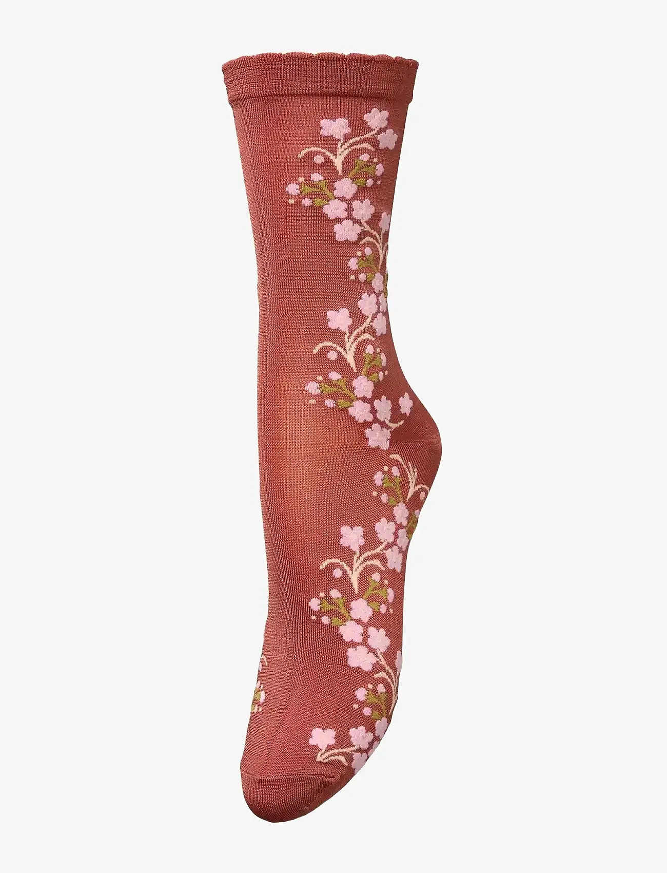 Becksöndergaard - Bloom Visca Sock - vanliga strumpor - burnt brick red - 1