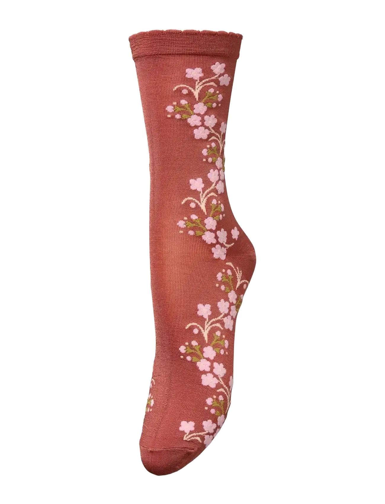 Becksöndergaard Bloom Visca Sock - Undertøj - BURNT BRICK RED / red