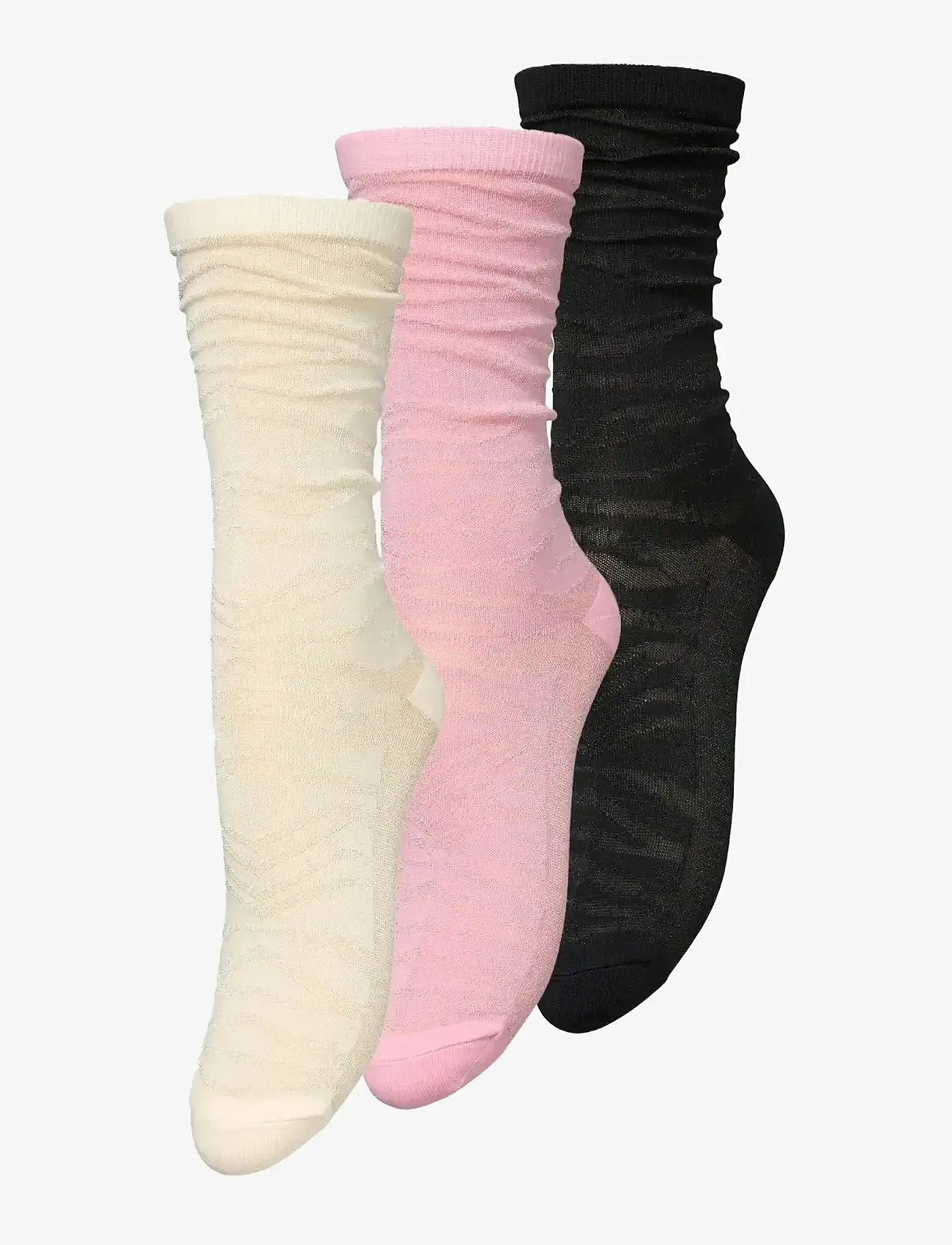 Becksöndergaard - Amina Glitter Sock 3 Pack - regular socks - black/off-white/rose - 0