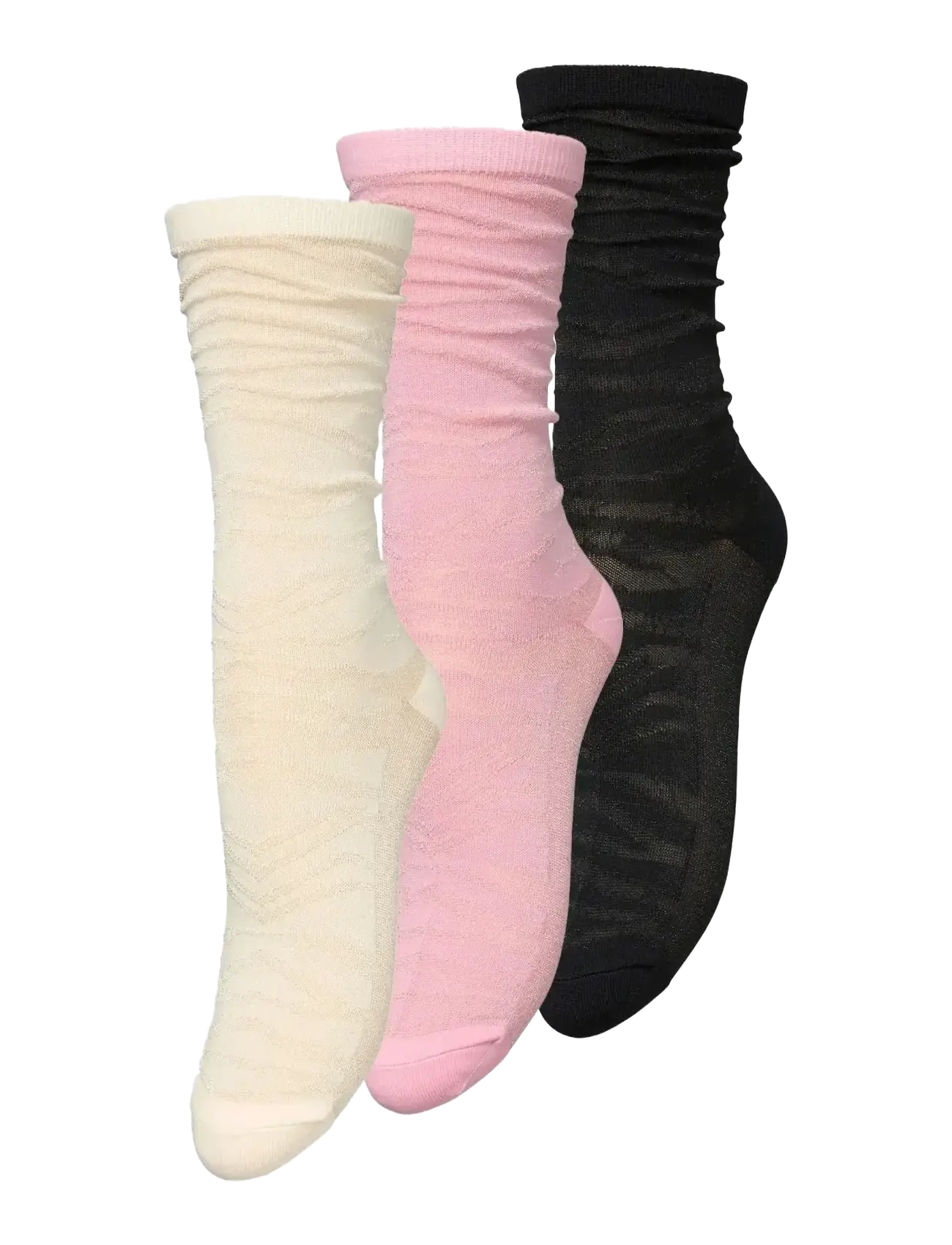 Becksöndergaard Amina Glitter Sock 3 Pack - Strumpor - BLACK/OFF-WHITE/ROSE / multi