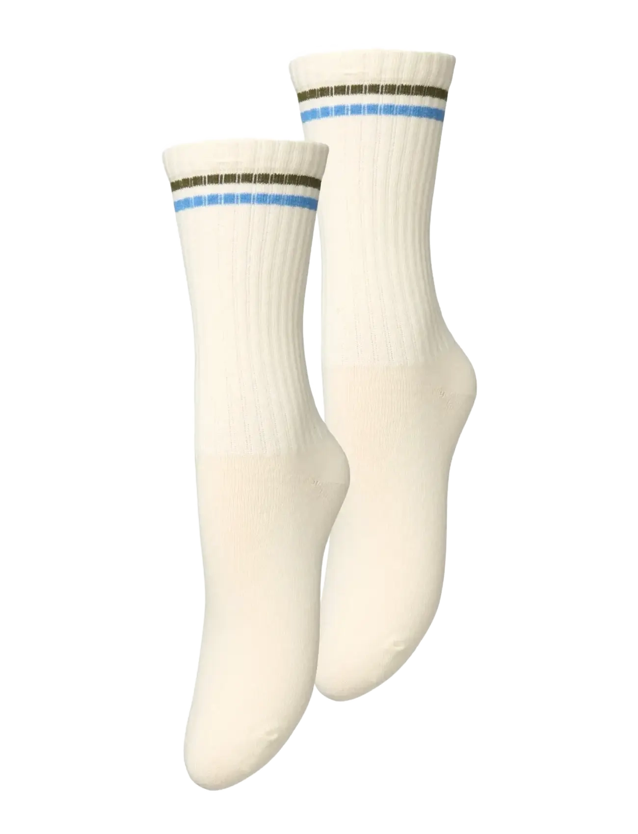 Becksöndergaard Stripea Cotta Sock 2 Pack - Undertøj - BIRCH WHITE / cream