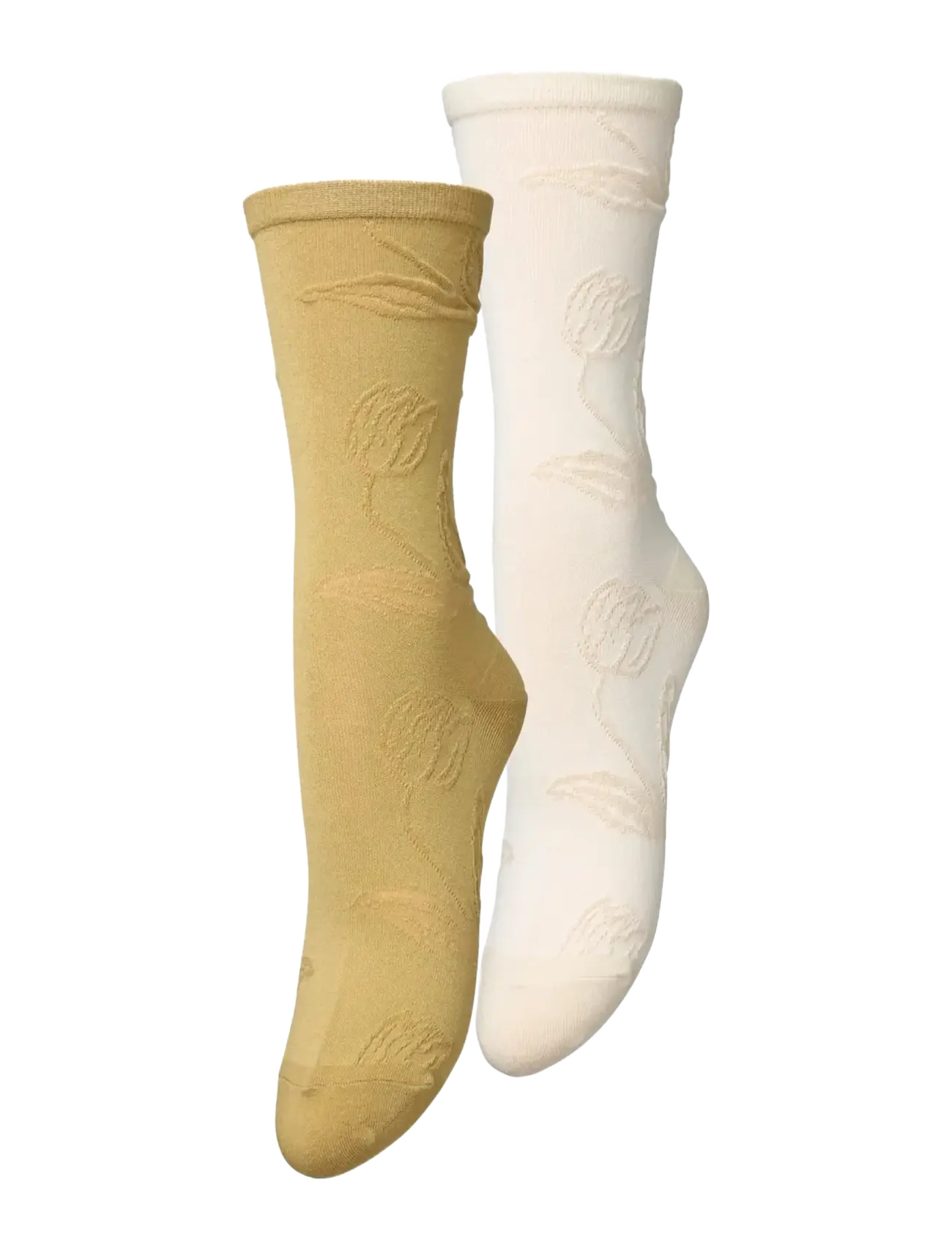 Becksöndergaard Stencia Cotta Sock 2 Pack - Almindelige strømper - OFF-WHITE/GREEN / cream