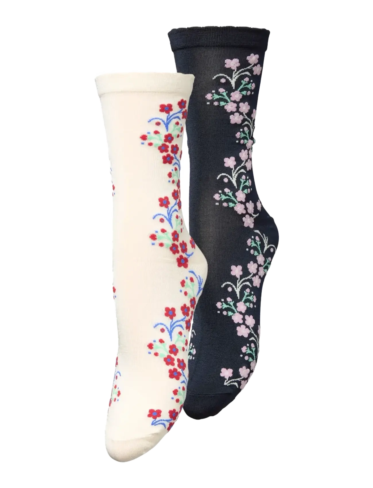 Becksöndergaard Bloom Visca Sock 2 Pack - Undertøj - OFF-WHITE/BLUE / multi