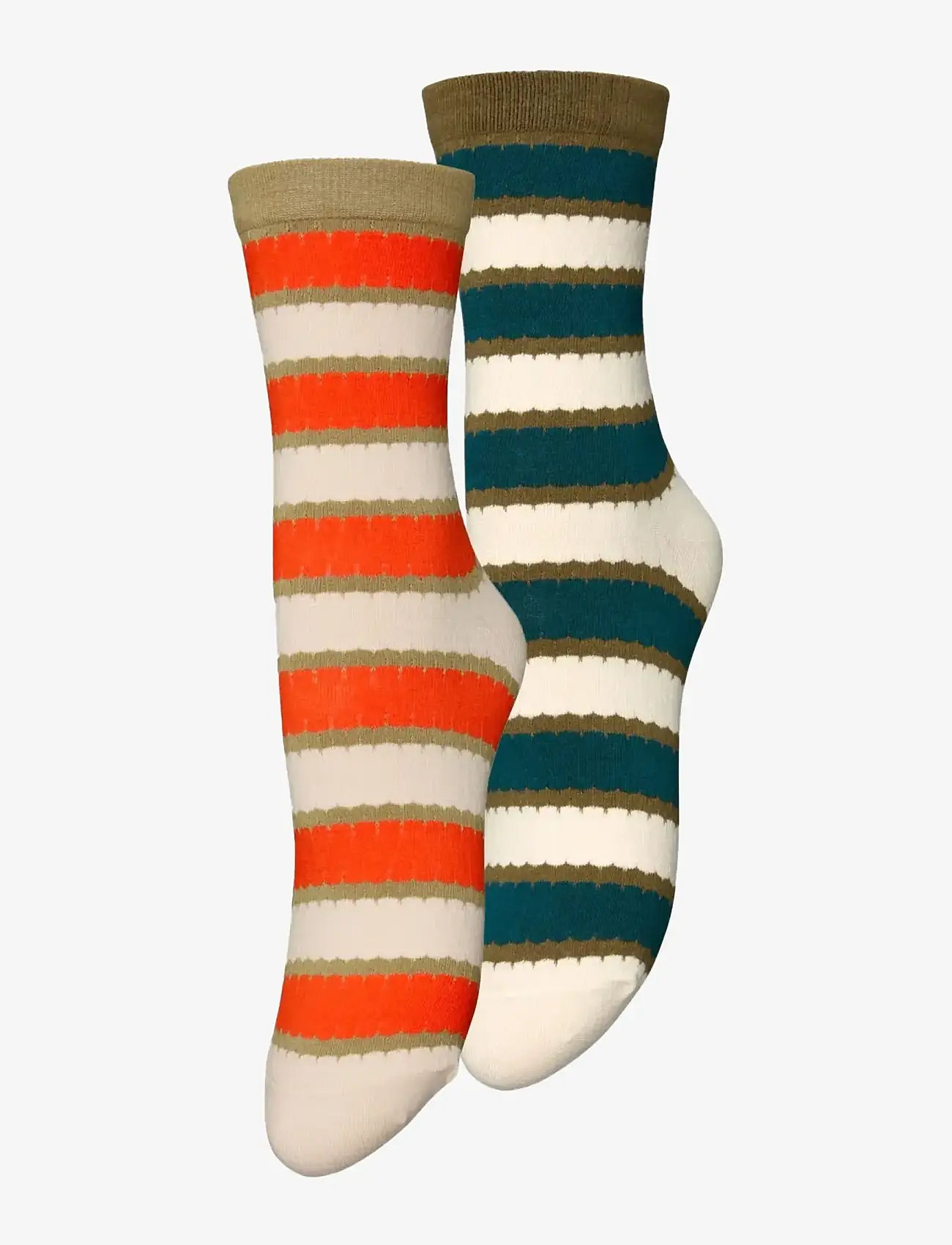 Becksöndergaard - Scallopia Cotta Sock 2 Pack - almindelige strømper - green/red - 0