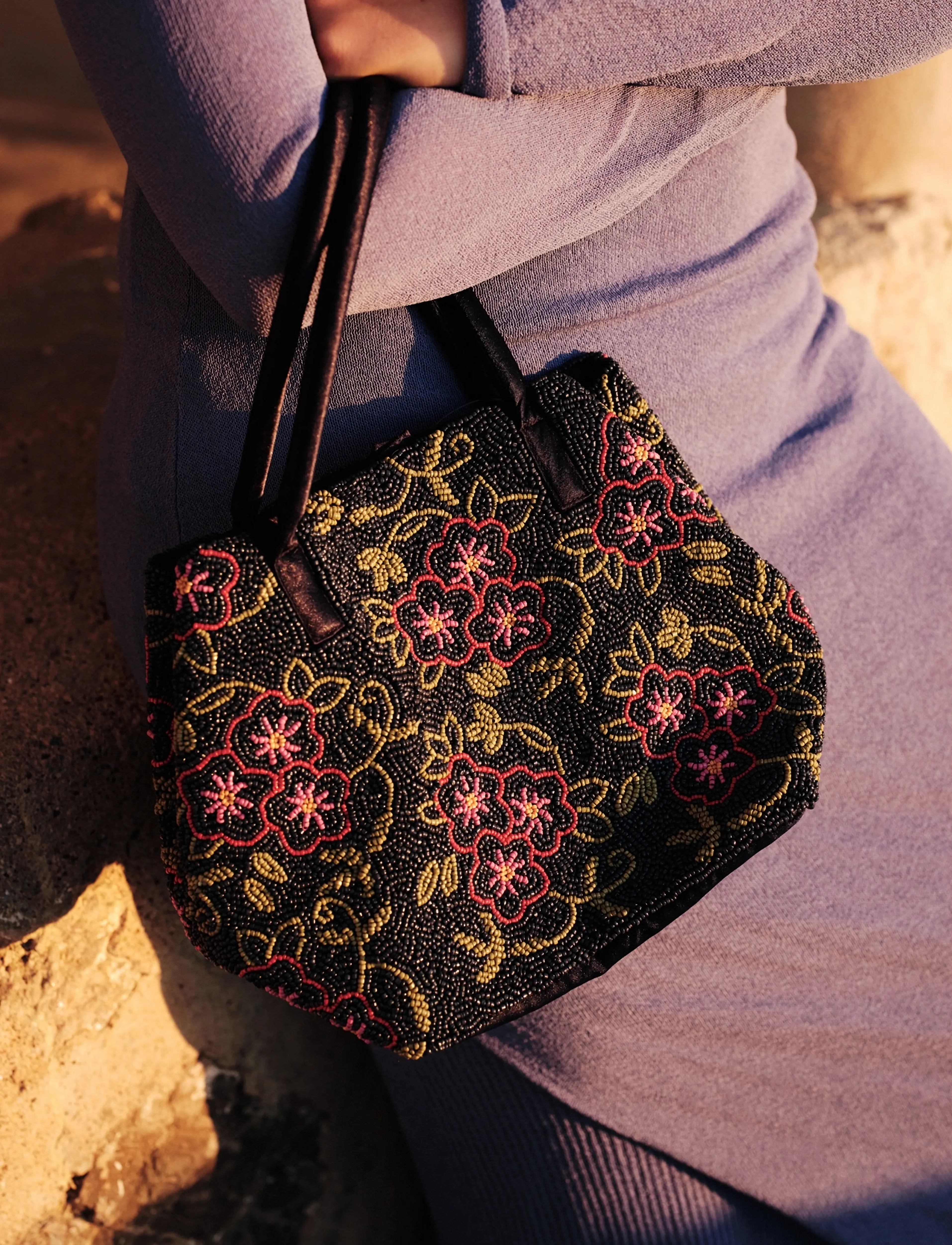 Becksöndergaard Efloria Beaded Fiona Bag, One Size, Navy, Tasker > Tasker Med Tophåndtag, Dame