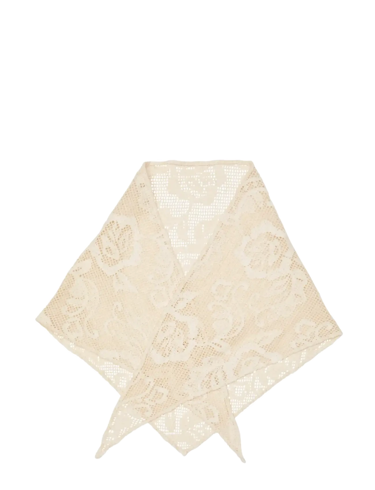 Becksöndergaard - Croflora Triangle Scarf - modetrends - birch white - 2