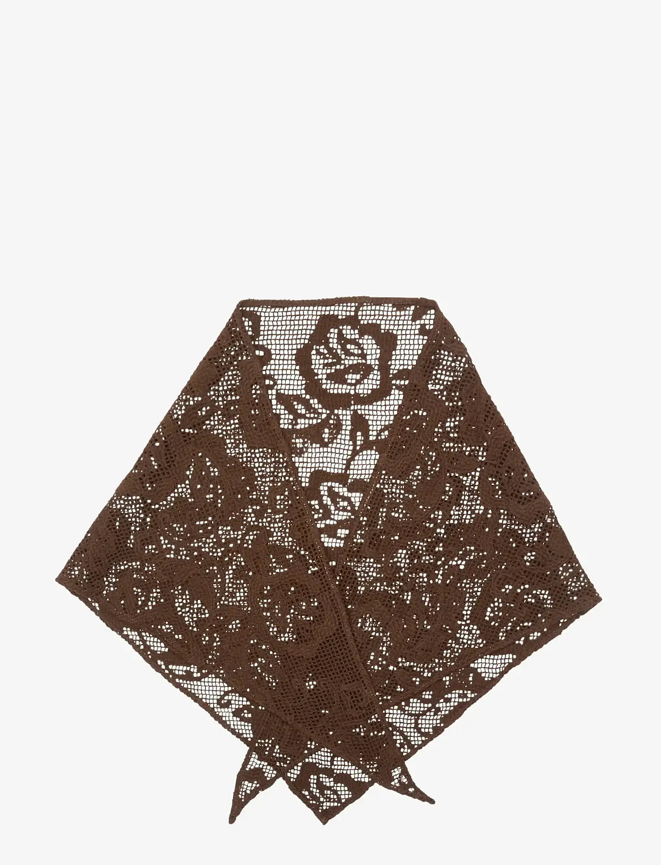 Becksöndergaard - Croflora Triangle Scarf - tynde tørklæder - hot fudge brown - 1