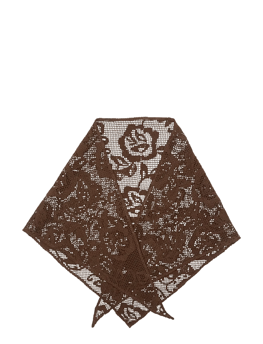 Becksöndergaard - Croflora Triangle Scarf - kerged sallid - hot fudge brown - 1