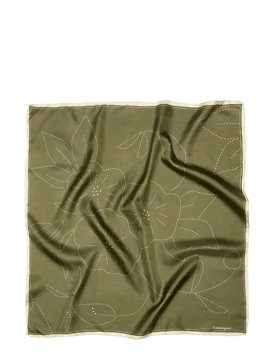 Becksöndergaard - Stitched Efloria Sia Scarf - léttir treflar - dark olive - 0