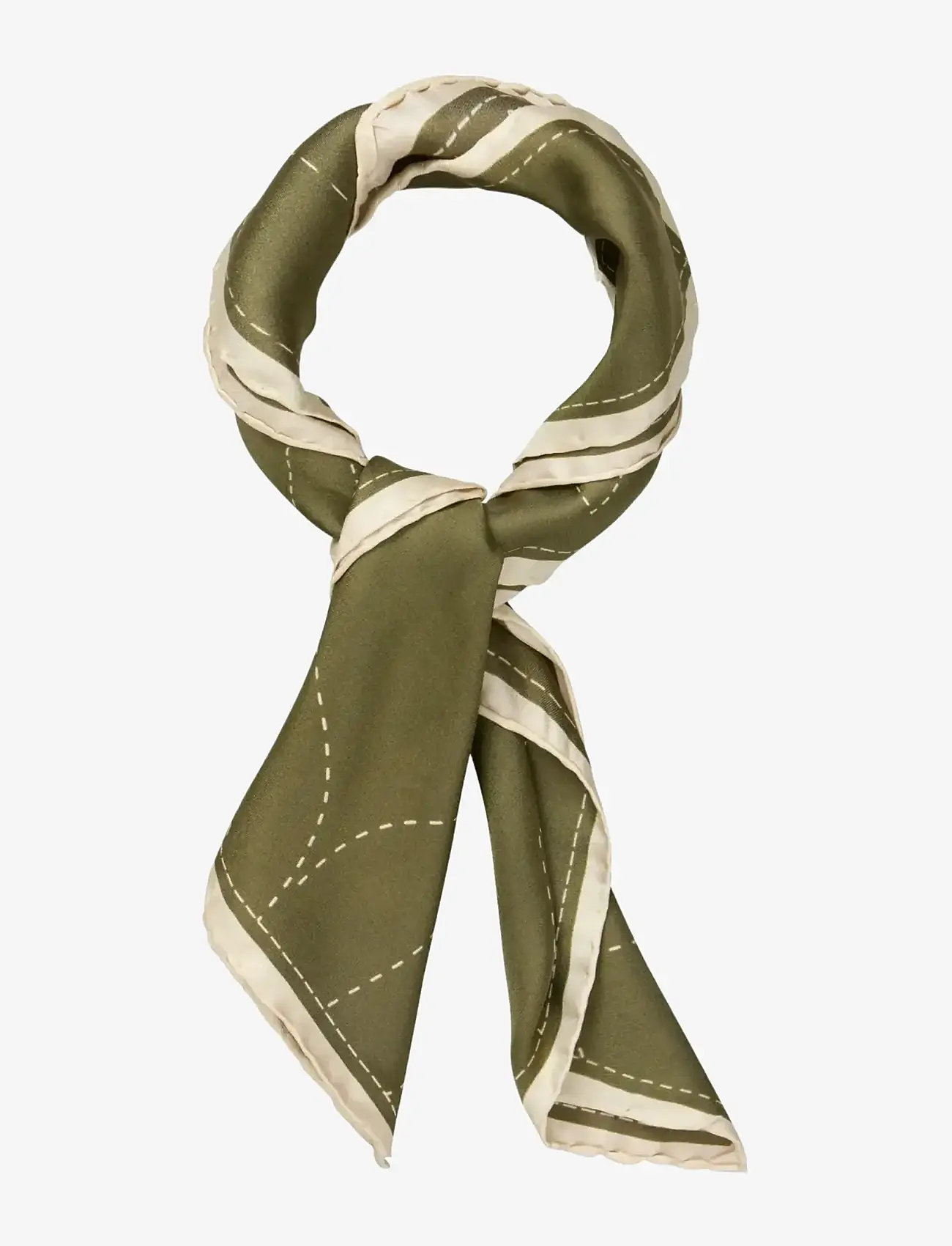 Becksöndergaard - Stitched Efloria Sia Scarf - tynde tørklæder - dark olive - 1
