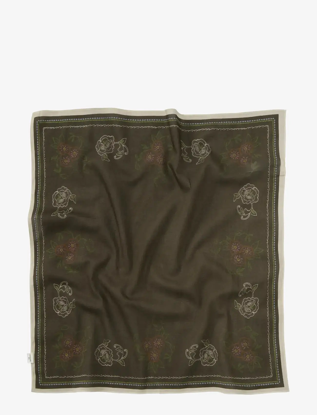 Becksöndergaard - Brodefloria Cotta Scarf - tynde tørklæder - hot fudge brown - 0