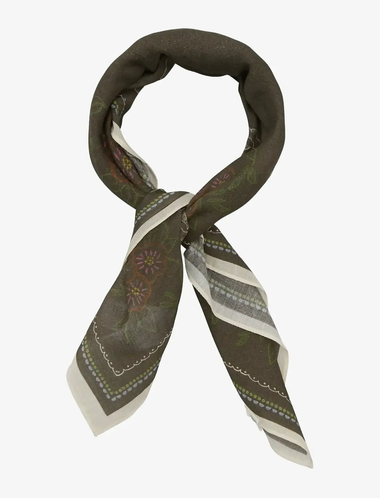 Becksöndergaard - Brodefloria Cotta Scarf - tynde tørklæder - hot fudge brown - 1