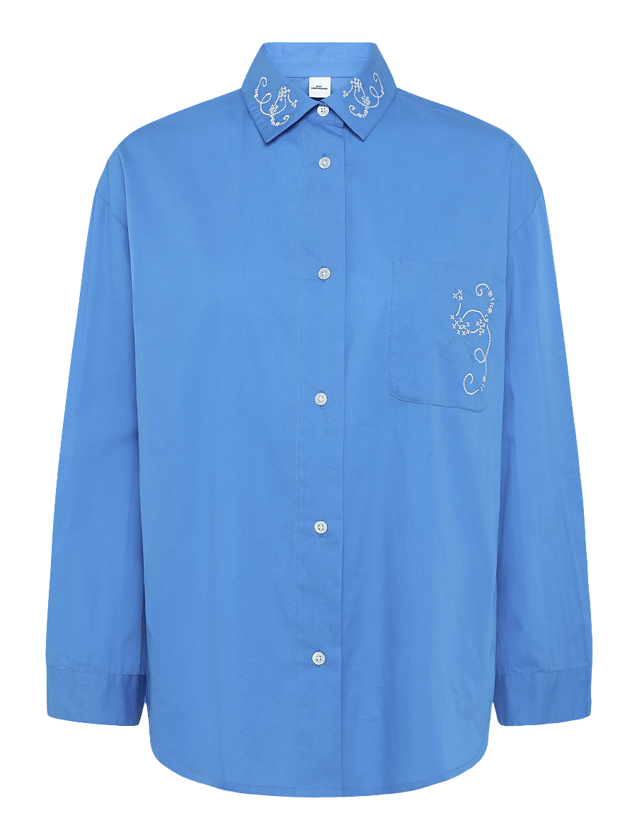 Becksöndergaard - Anglaisia Pyjamas Shirt - Överdelar - regatta blue - 1