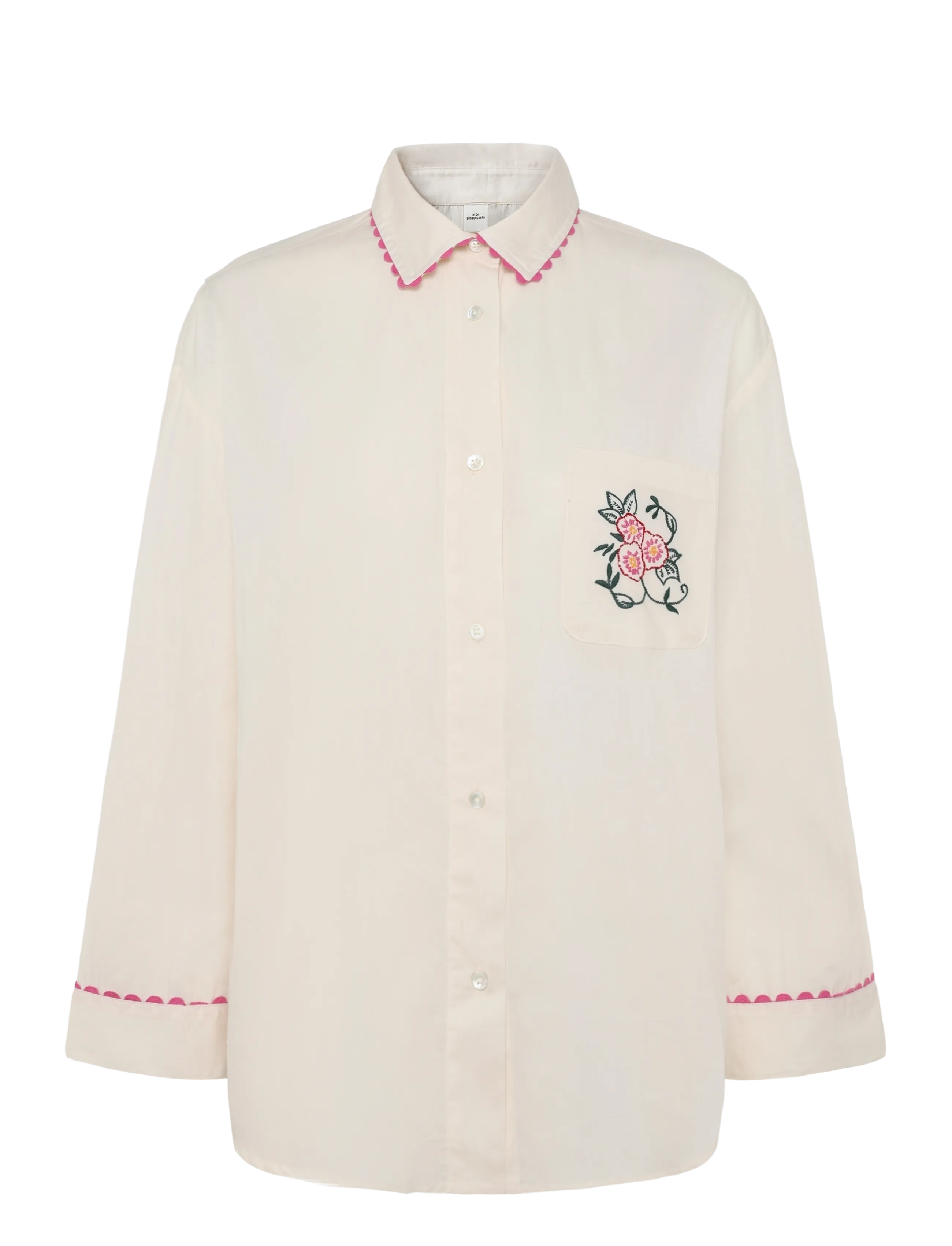 BECKSÖNDERGAARD Scallop Efloria Shirt+Shorts Cream - XL - Damen