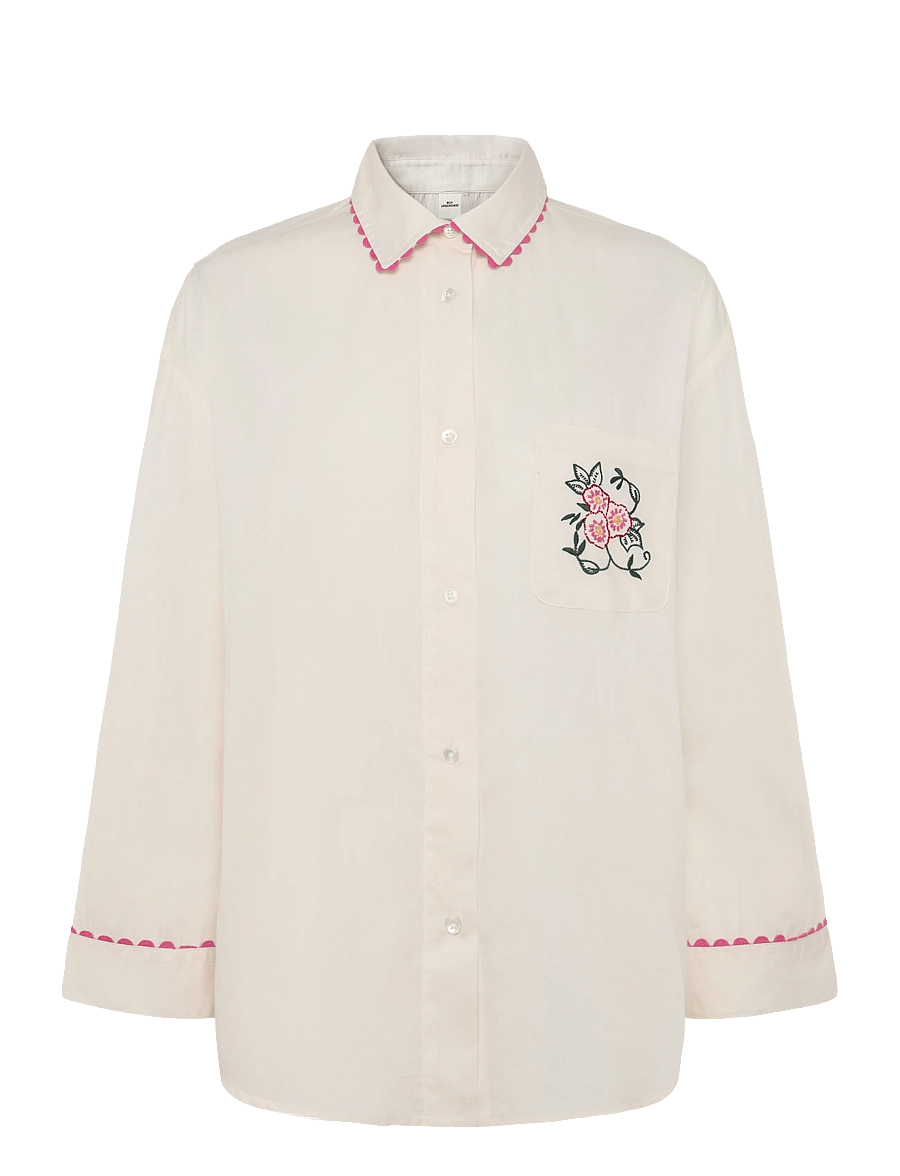 Becksöndergaard - Scallop Efloria Shirt+Shorts - pyjamas - whitecap gray - 1
