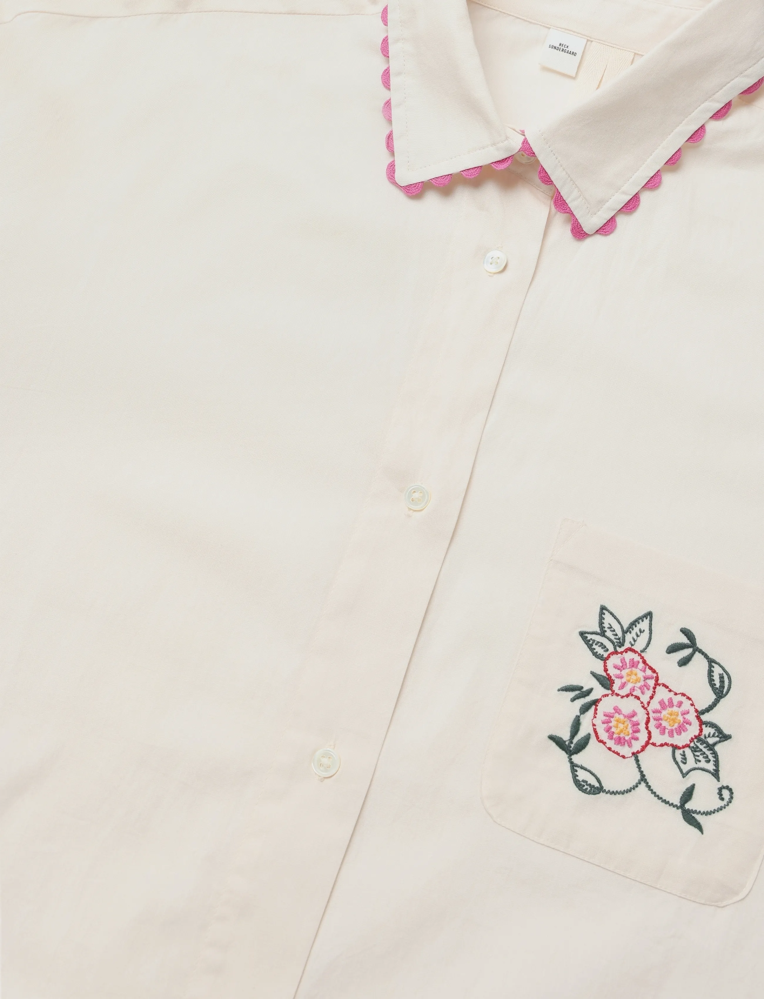 Becksöndergaard - Scallop Efloria Shirt+Shorts - pyjamas - whitecap gray - 3