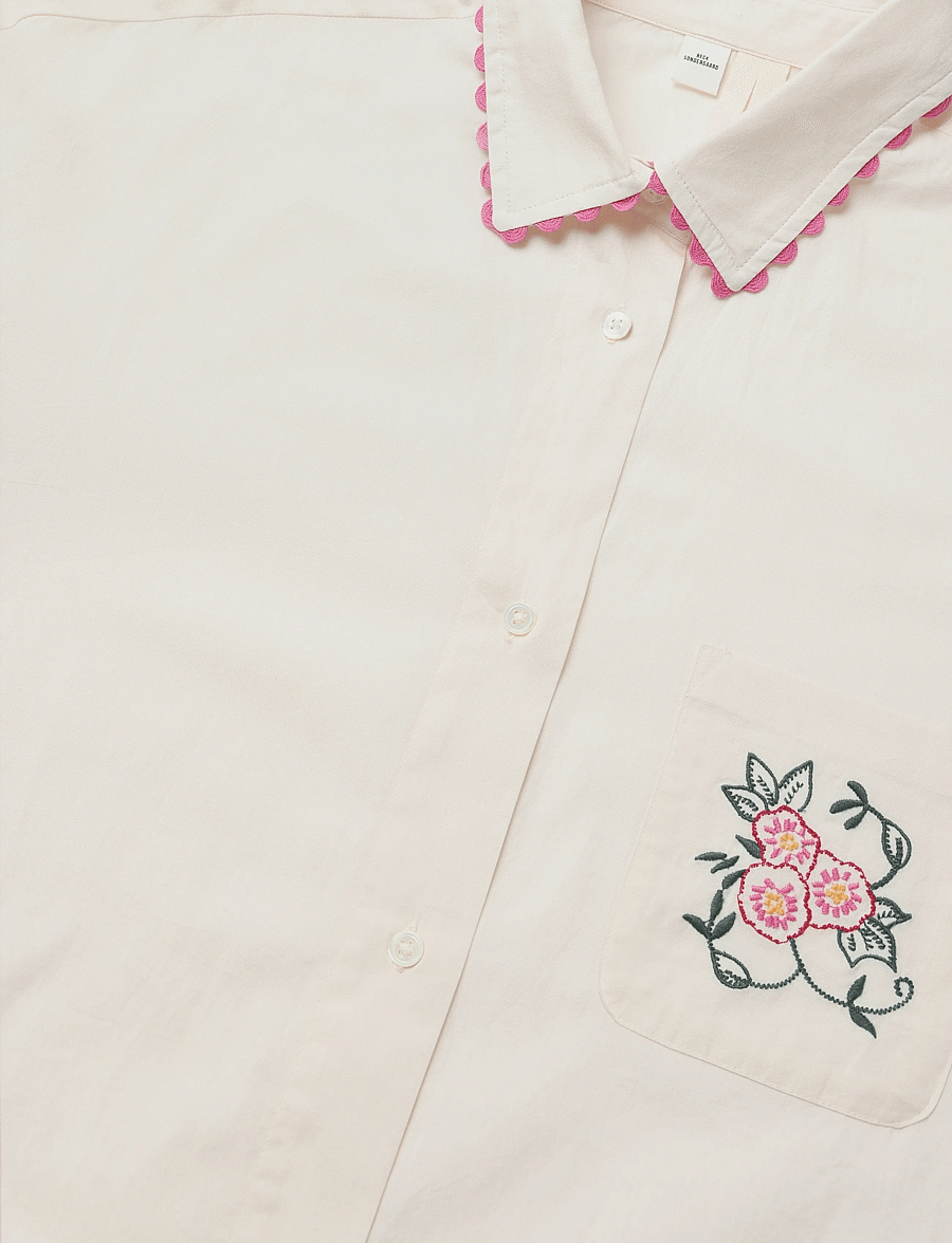 Becksöndergaard - Scallop Efloria Shirt+Shorts - pyjamas - whitecap gray - 3