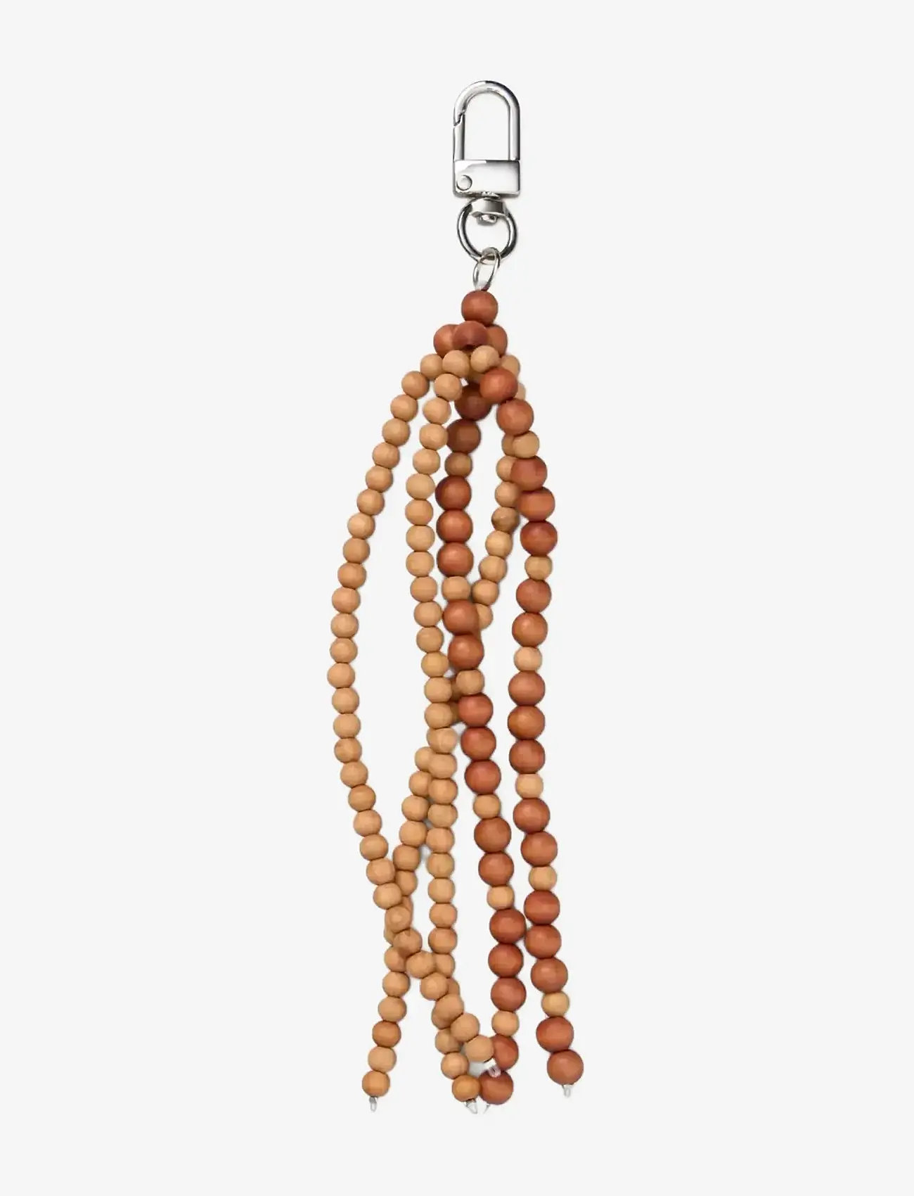 Becksöndergaard - Beaded Wood Tassel Charm - mode trends - mocha brown - 0