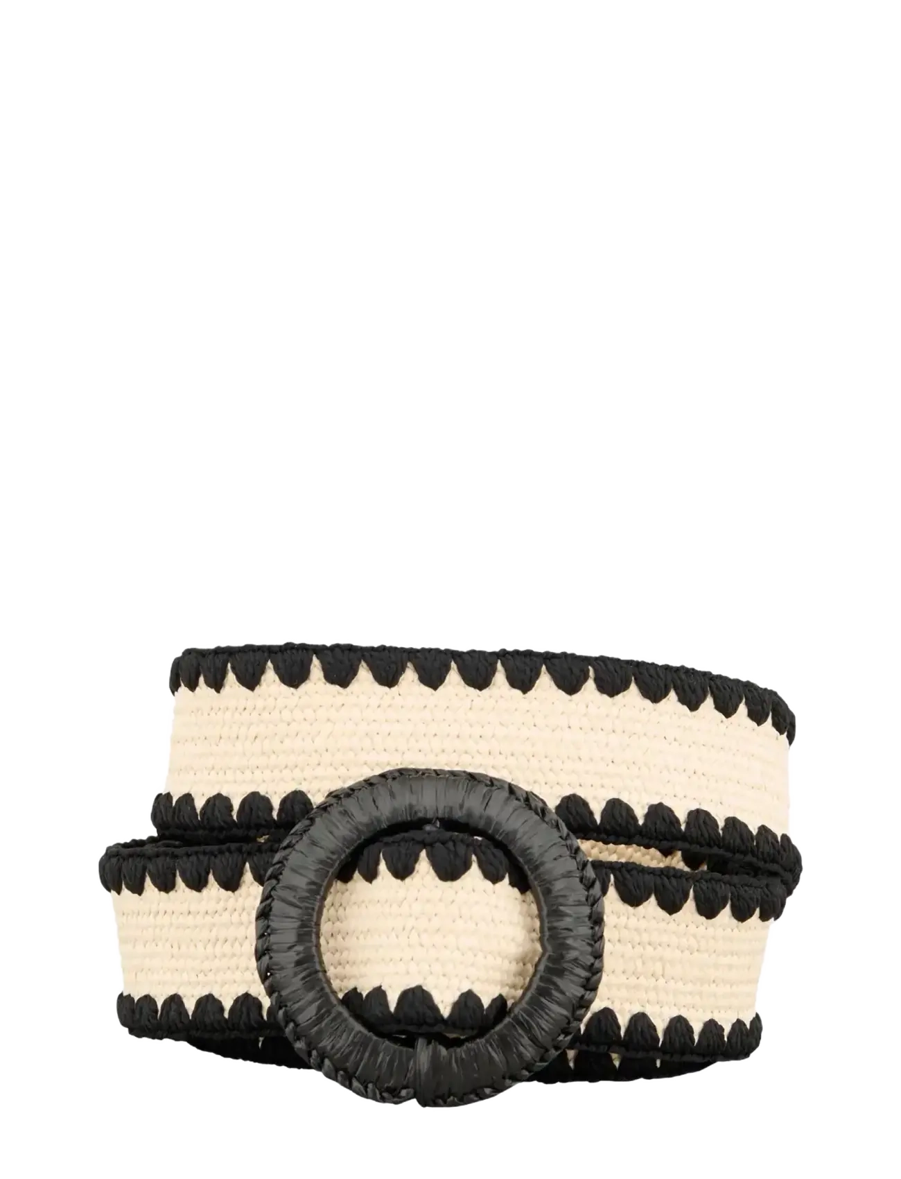 Becksöndergaard Crochet Slim Zia Belt - Nordischer Stil - NATURE/BLACK / multi