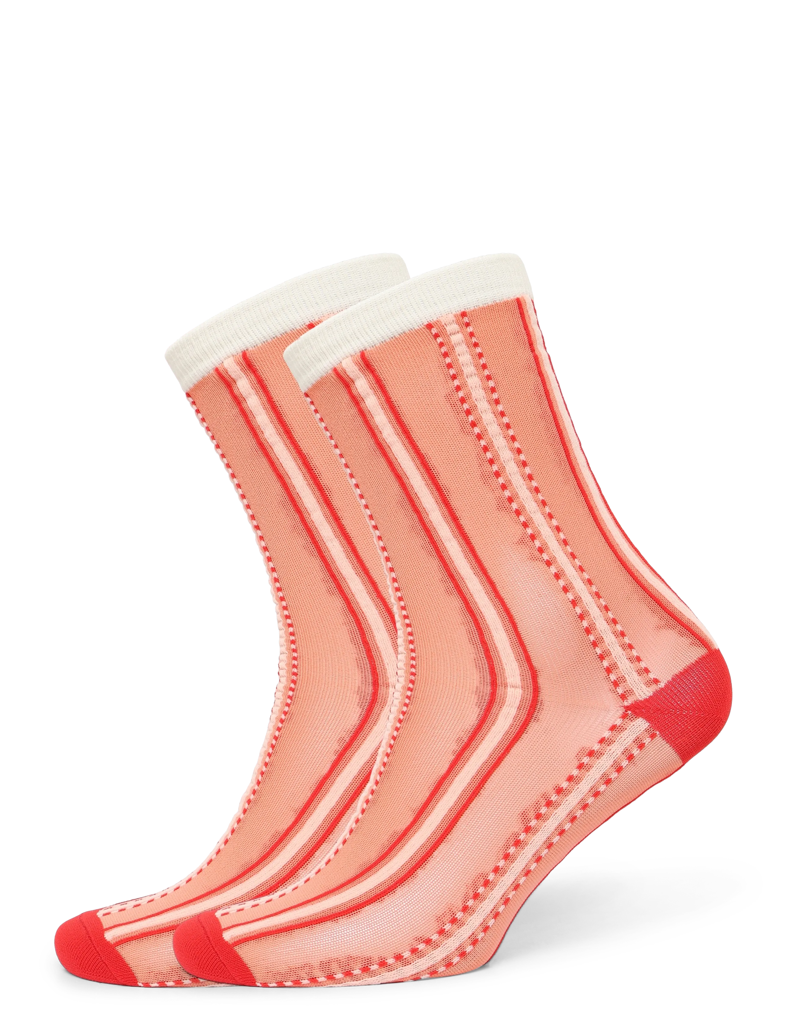 Becksöndergaard Linoa Sock, Kvinder, Stribet Sok, Pink, Str: 37-39