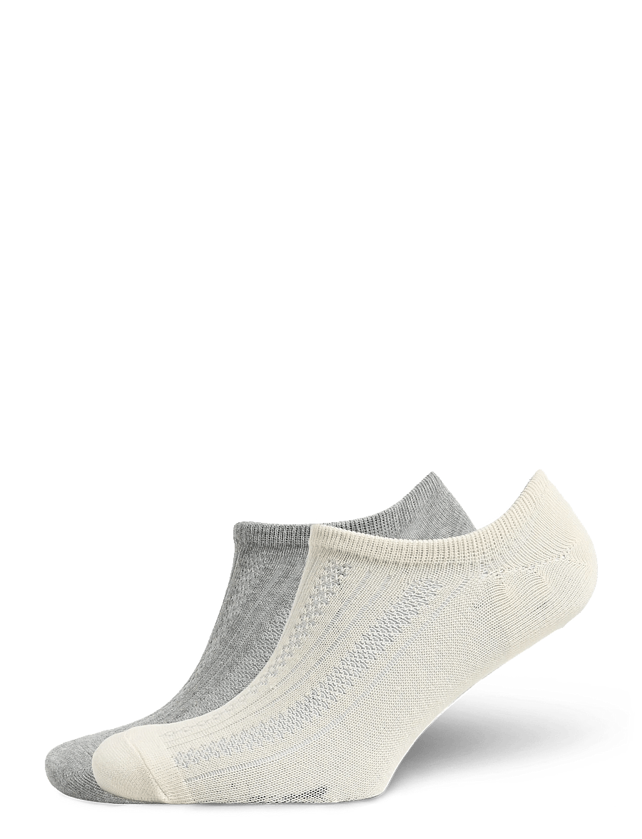Becksöndergaard - Crochia Cotta Sneakie Sock 2 Pack - sneackersocken - grey/white - 0