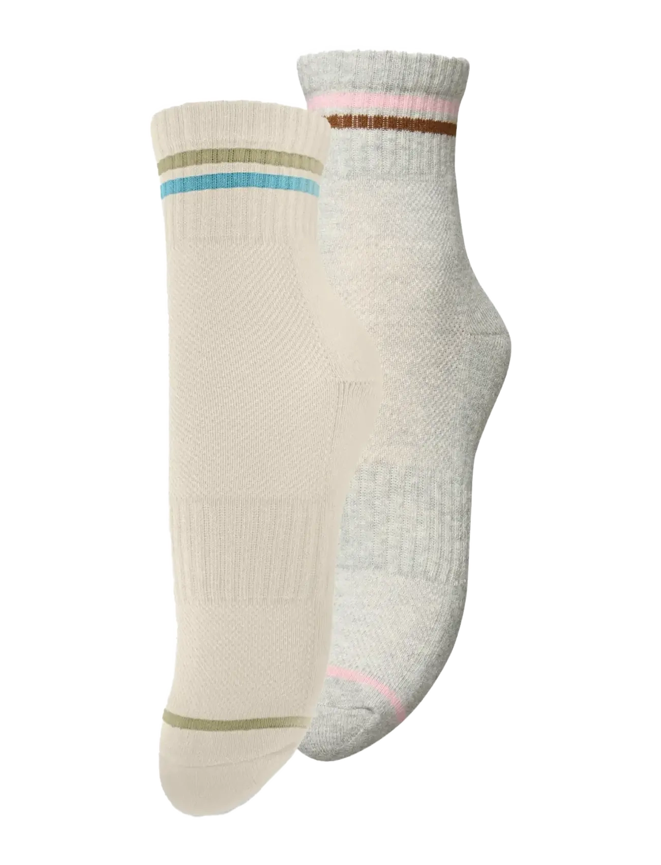 Becksöndergaard Short Cotta Sock 2 Pack - Vanliga strumpor - GREY/WHITE / cream