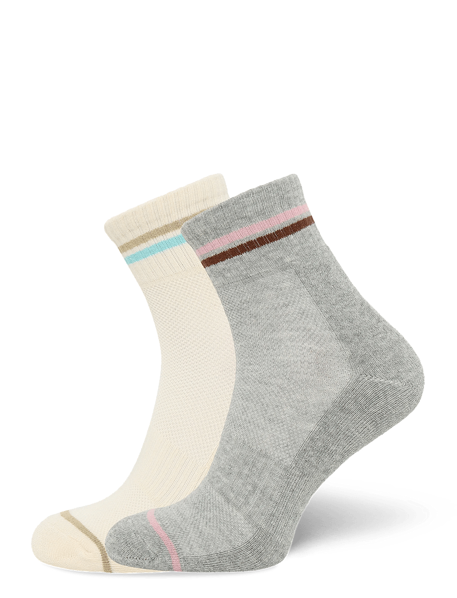 Becksöndergaard - Short Cotta Sock 2 Pack - vanliga strumpor - grey/white - 0