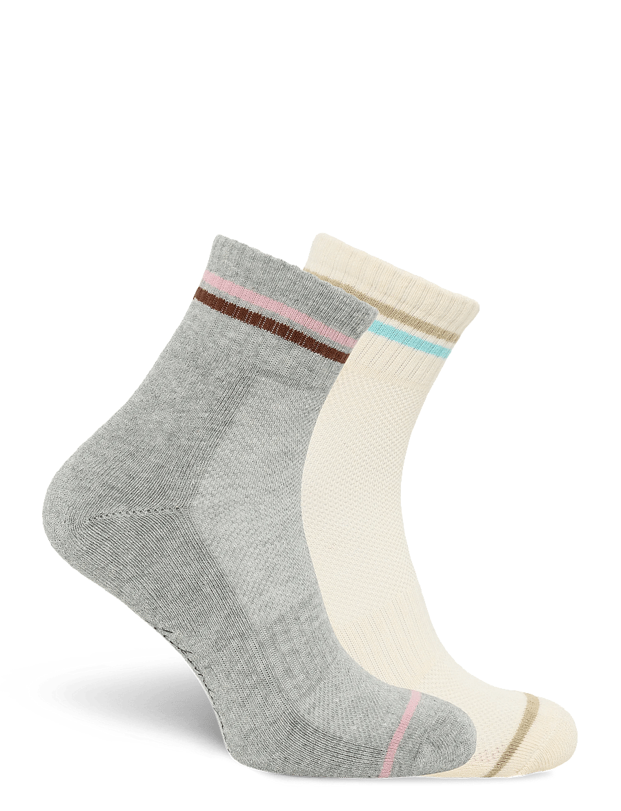 Becksöndergaard - Short Cotta Sock 2 Pack - vanliga strumpor - grey/white - 1