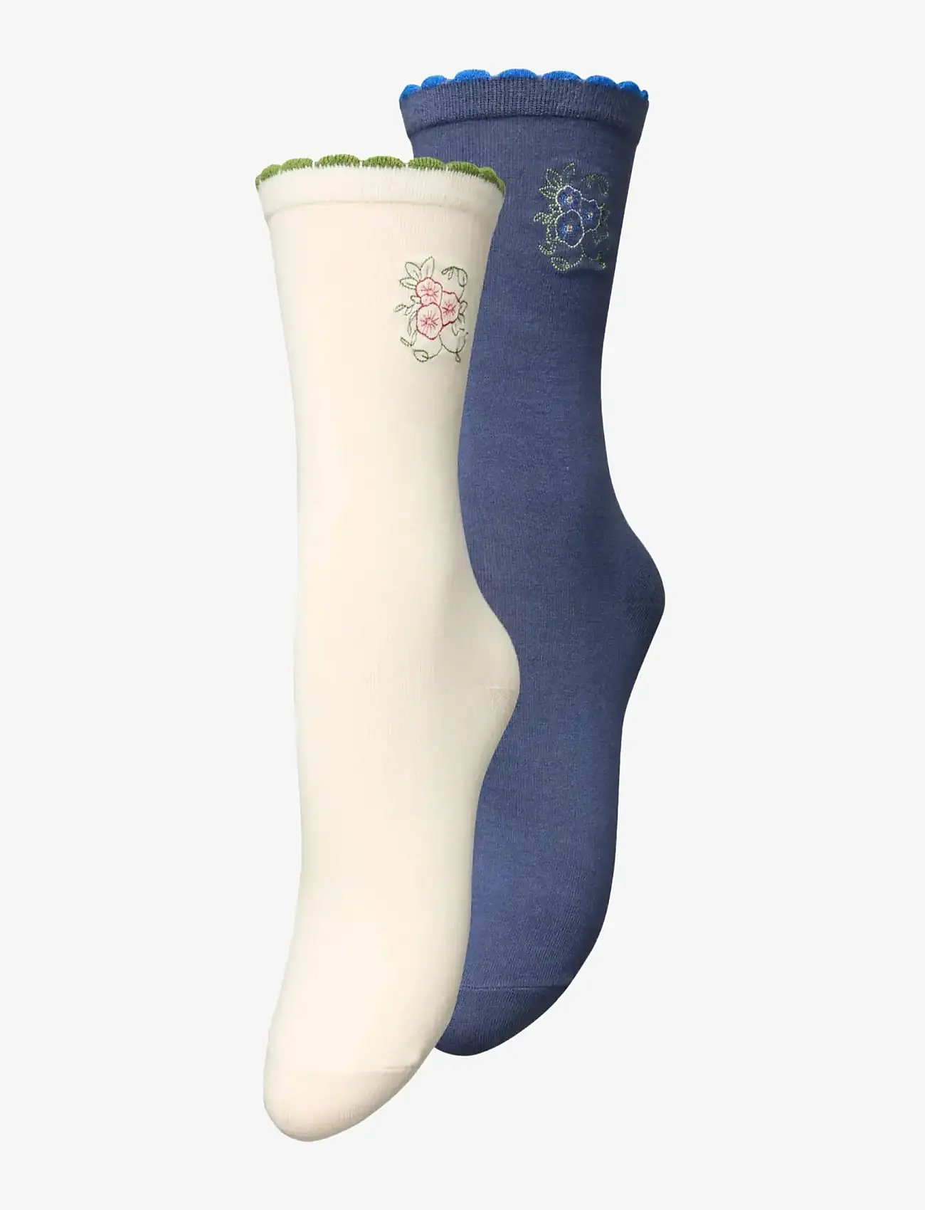 Becksöndergaard - Efloria Cotta Sock 2 Pack - paprastos kojinės - off-white/blue - 0