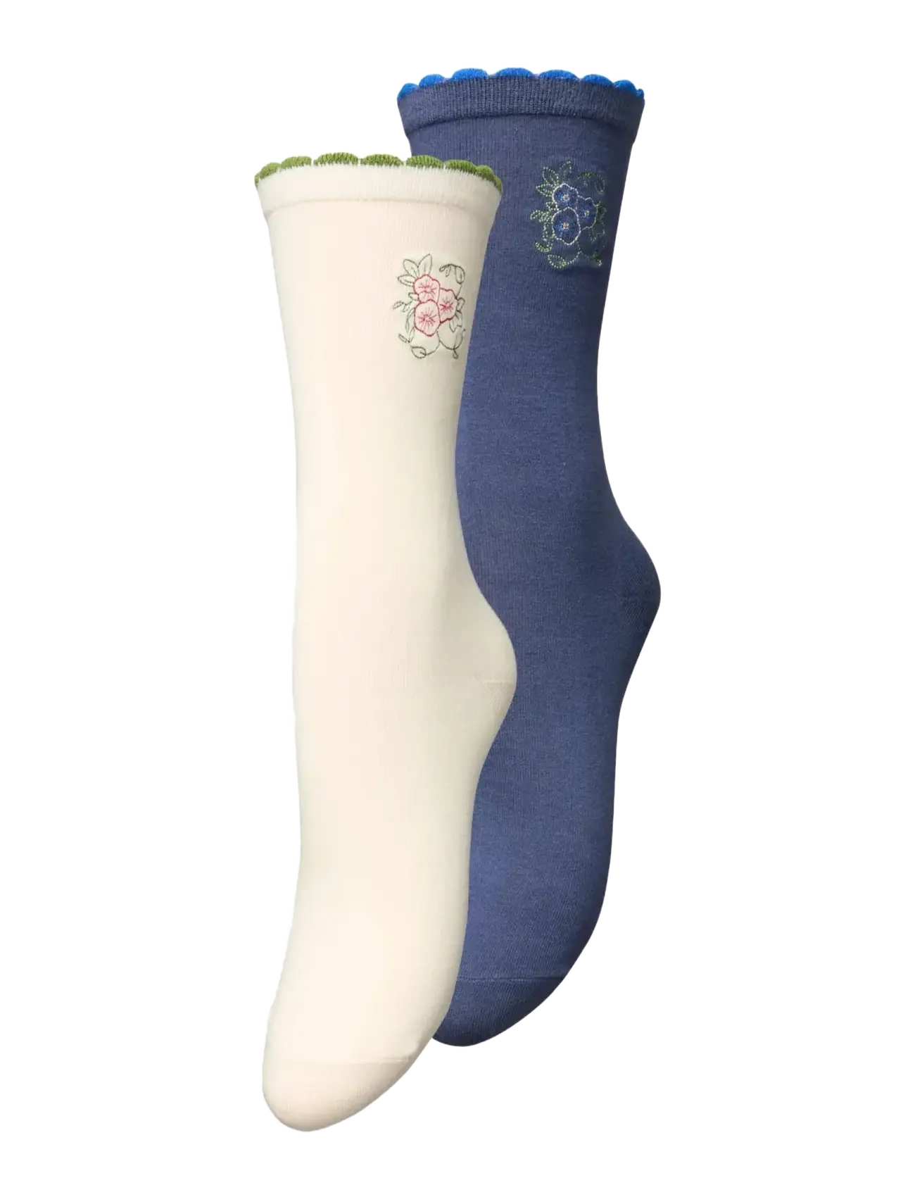 Becksöndergaard Efloria Cotta Sock 2 Pack - Apatinis trikotažas - OFF-WHITE/BLUE / multi