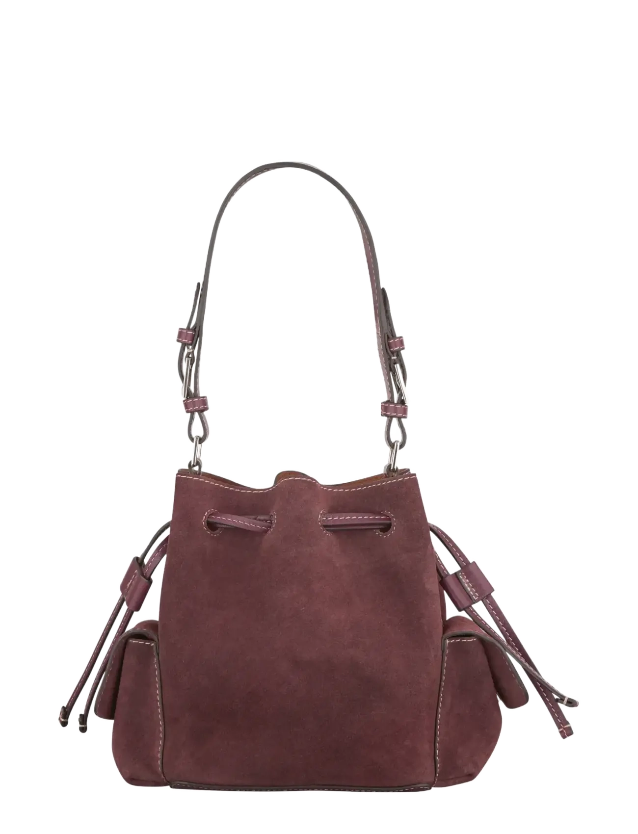 Becksöndergaard Suede Bucket Small Bag - Taschen - MAROON BROWN / burgundy