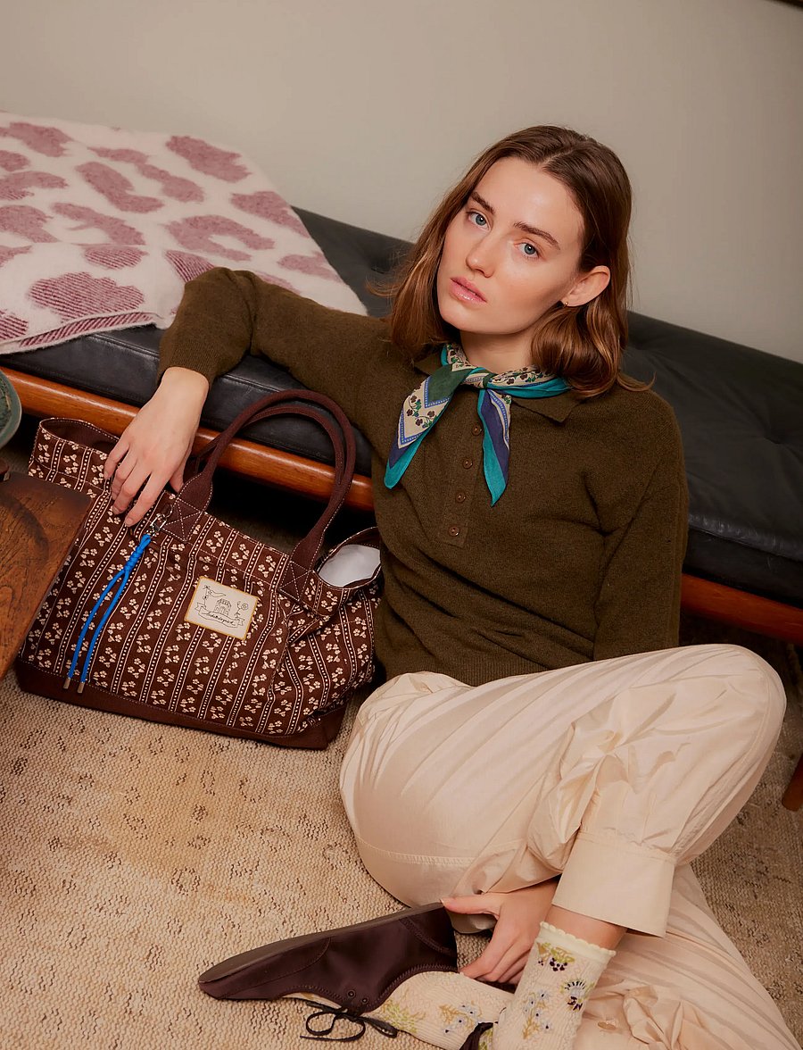 Becksöndergaard - Tapelyria Canvas Cecilia Bag - shoppere - chocolate brown - 0