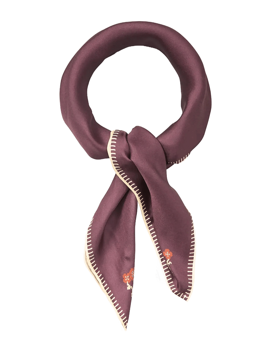 Becksöndergaard - Flotile Stitch Sia Scarf - lightweight scarves - maroon brown - 2