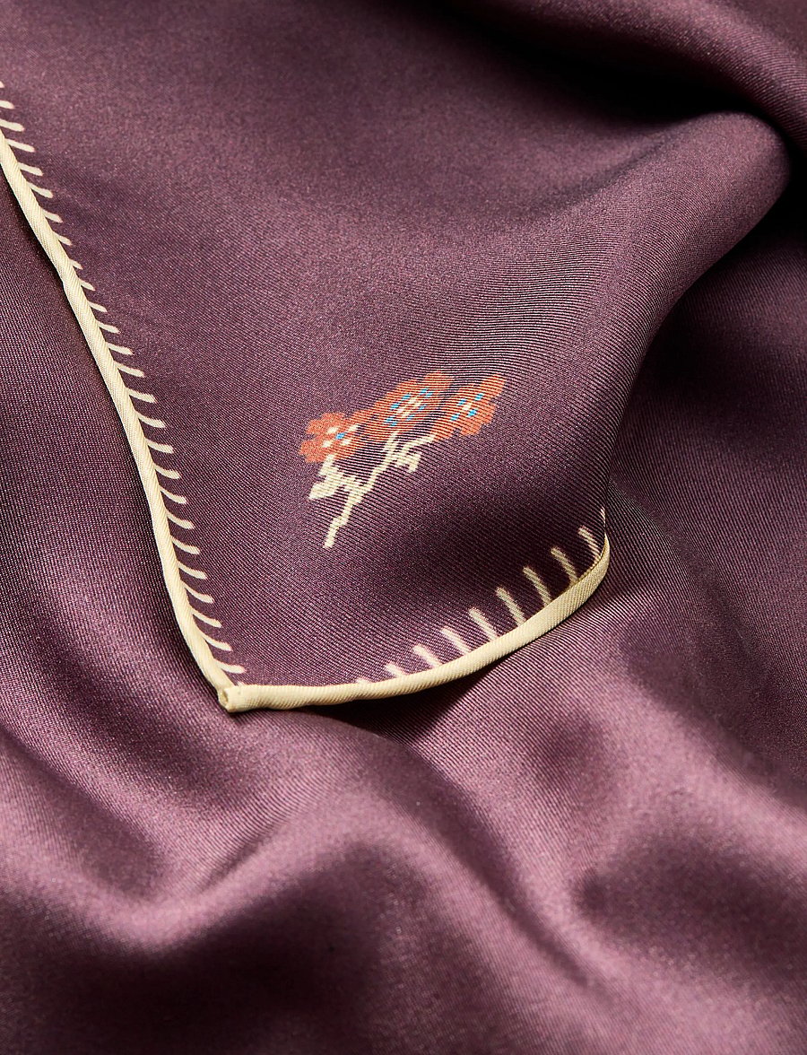 Becksöndergaard - Flotile Stitch Sia Scarf - lightweight scarves - maroon brown - 3
