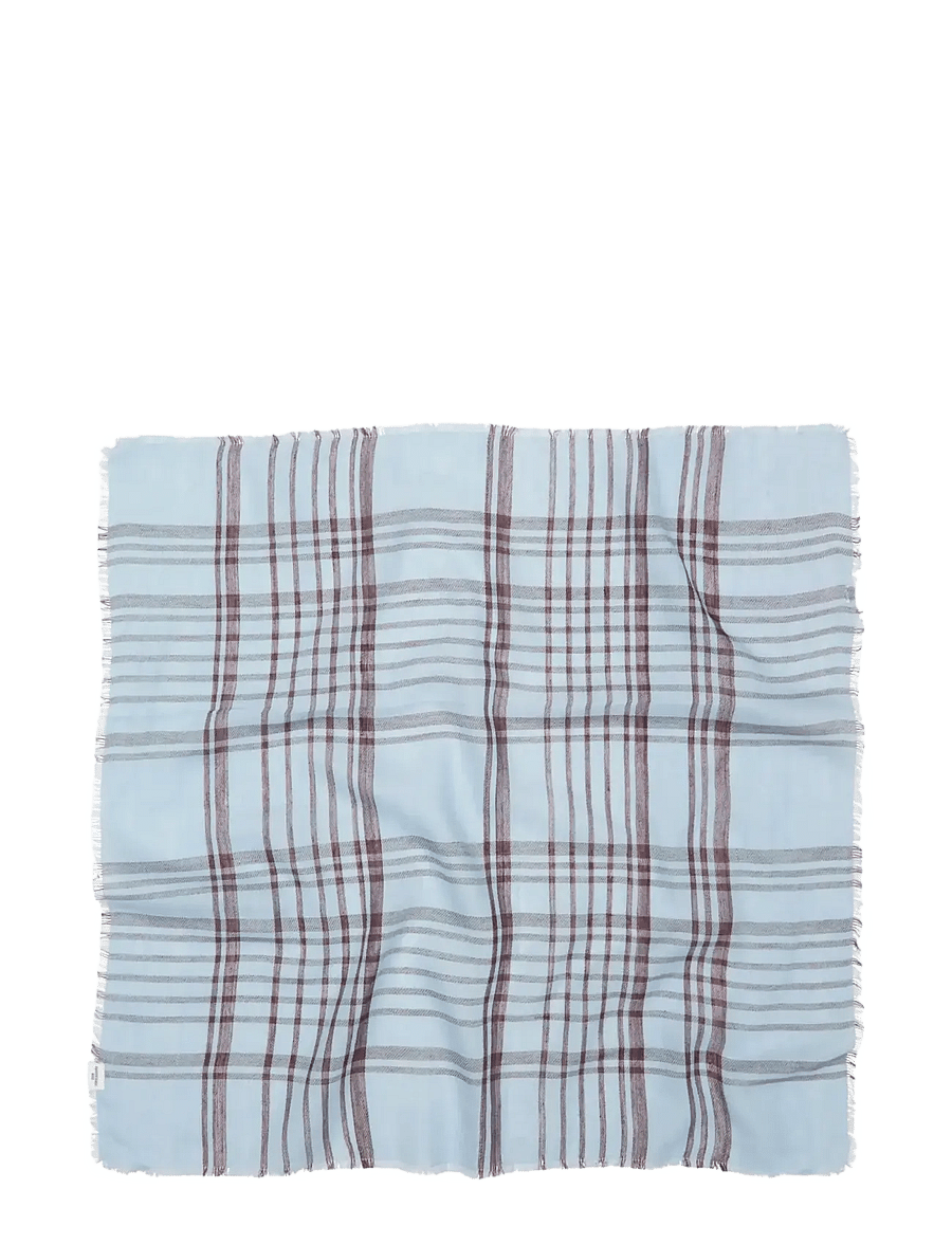 Becksöndergaard - Grid Cowea Scarf - lightweight scarves - skyway blue - 1